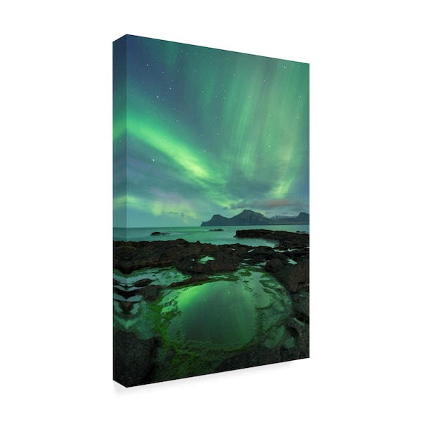 Adam Burton 'Aurora Above Gjogv' Canvas Art,22x32